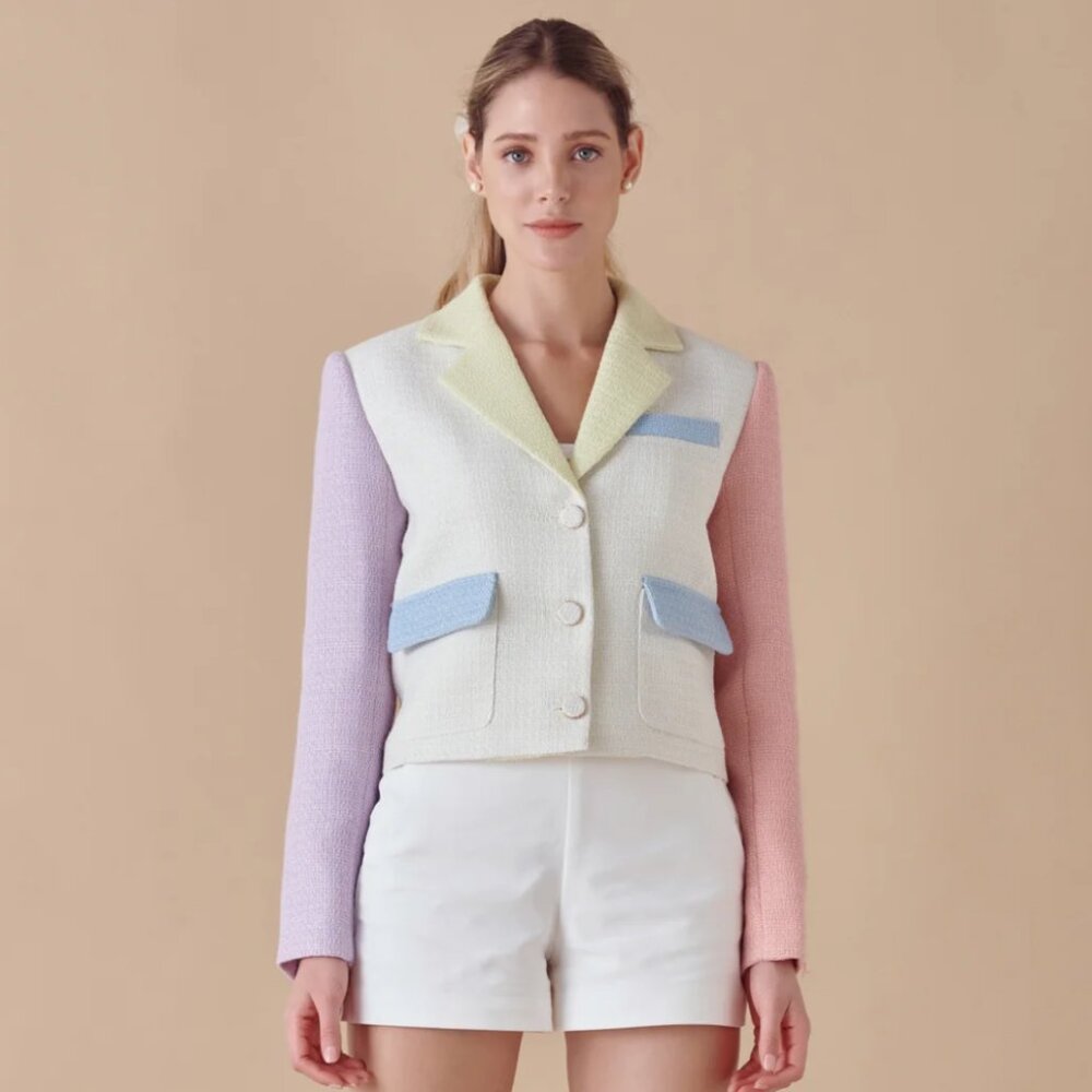 Endless Rose Colorblock Cropped Jacket - Picture 2 of 6